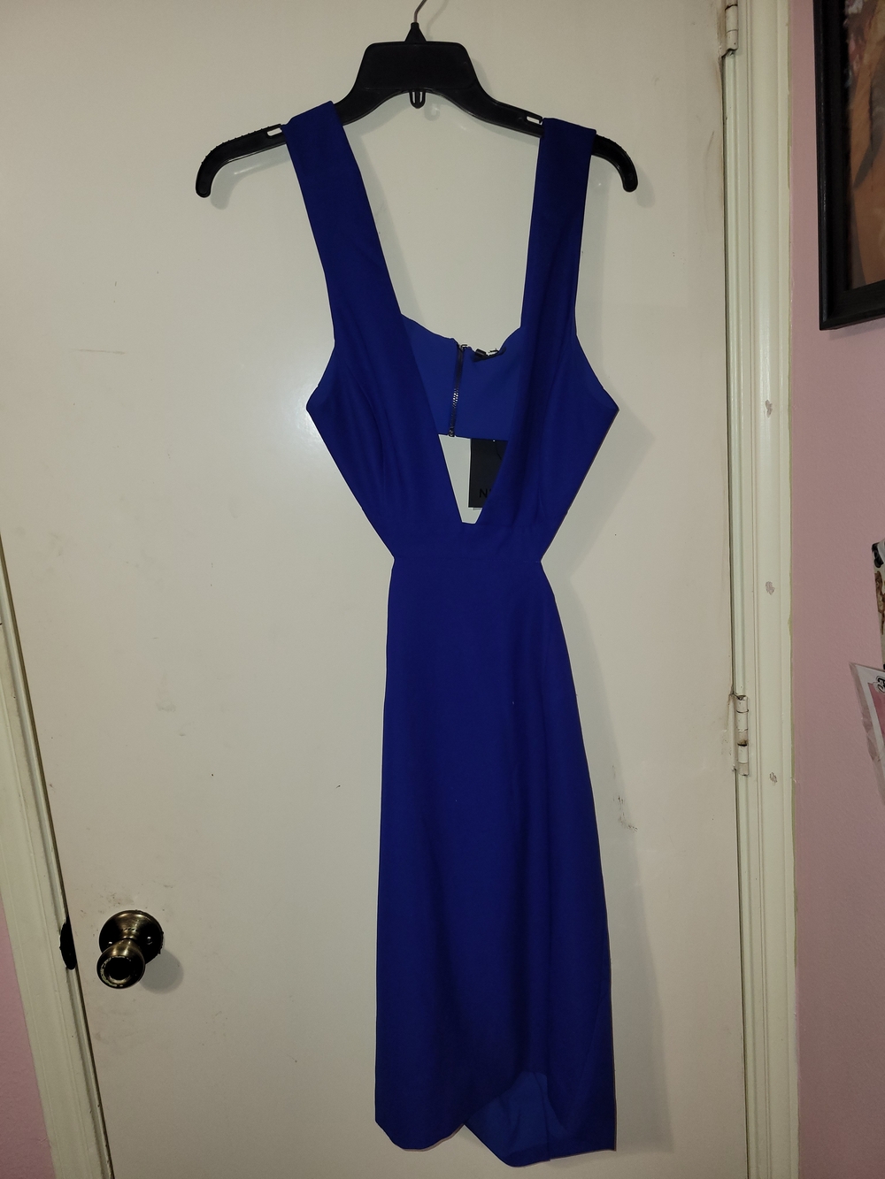 NBD Royal Blue Deep V Midi Dress